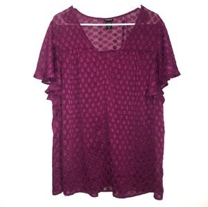 Torrid | Purple Sheer Butterfly Blouse